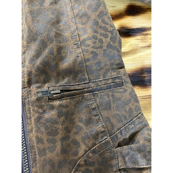Kut From‎ The Kloth Women Faux Suede Size Medium Zip Jacket Leopard Print Preppy - Picture 14 of 16